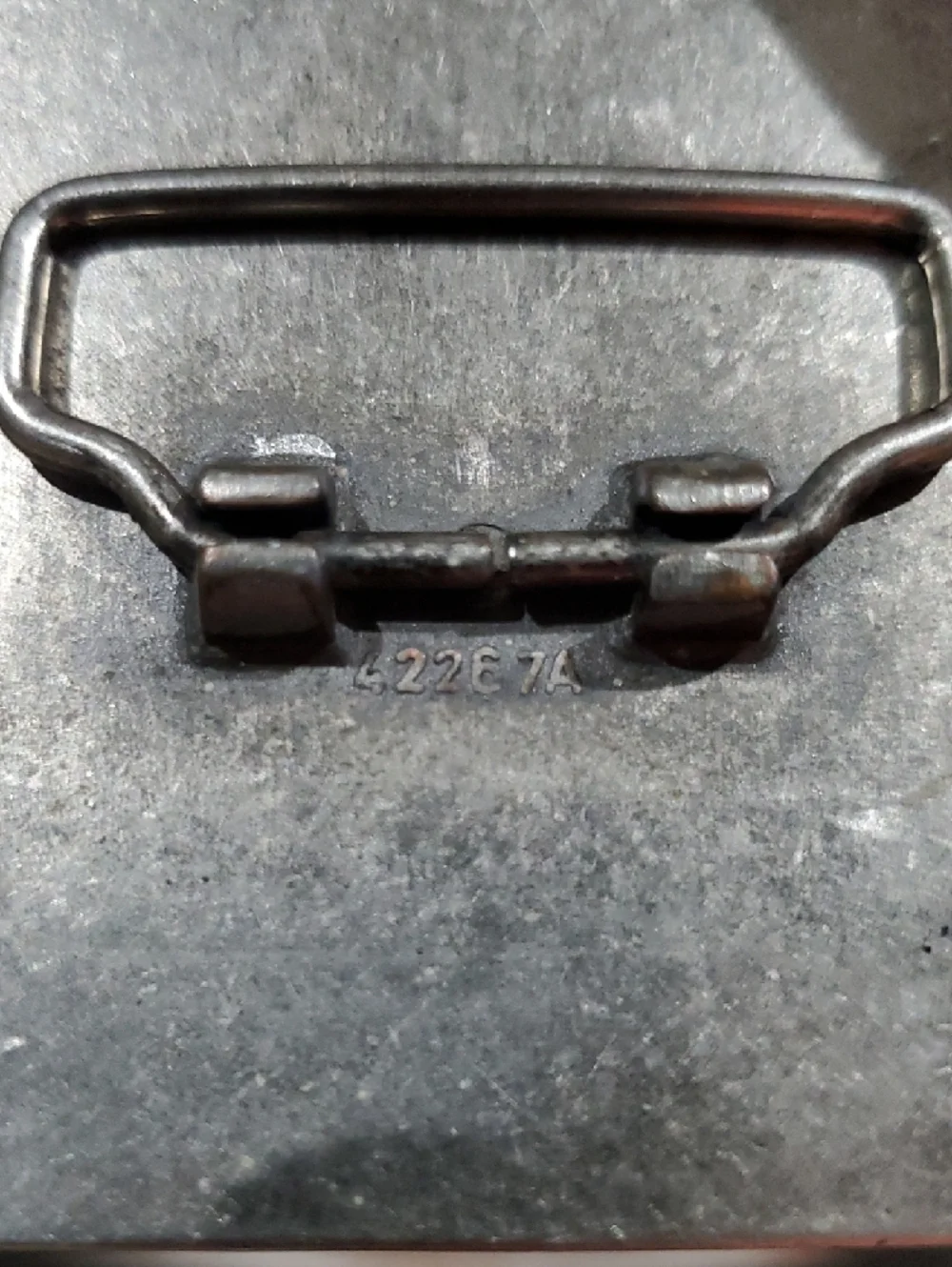 Vintage Silver-Tone Rectangular Belt Buckle with Ribbed Bar Design